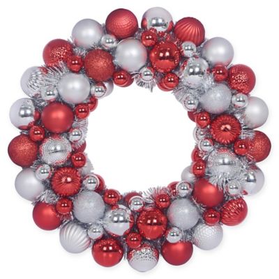 red and silver ball ornaments