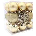 Alternate image 0 for Shatterproof 26-Pack Christmas Ball Ornaments in Gold