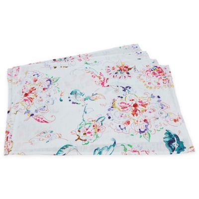 Details about   S4Sassy Leaves & White Flower Floral Printed Tablemats With Napkins Set-FL-6I 