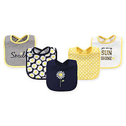 Hudson Baby® 5-Pack Daisy Drooler Bibs in Blue