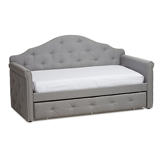 Alternate image 1 for Baxton Studio® Emilie Upholstered Daybed with Trundle in Grey