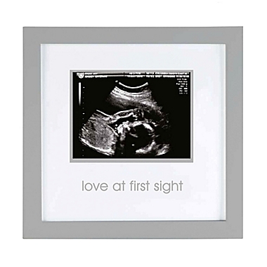 Pearhead&reg; &quot;Love at First Sight&quot; 3-Inch x 4-Inch Sonogram Picture Frame in Grey. View a larger version of this product image.