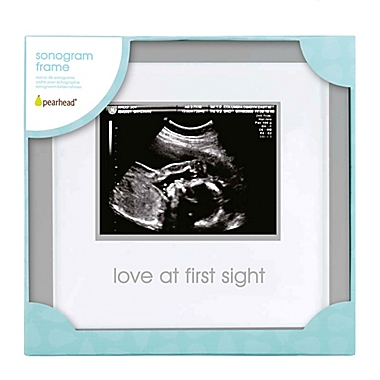 Pearhead&reg; &quot;Love at First Sight&quot; 3-Inch x 4-Inch Sonogram Picture Frame in Grey. View a larger version of this product image.