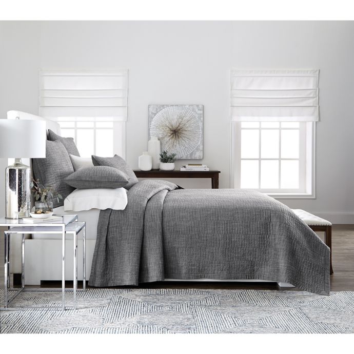 Real Simple Dune Chambray Reversible Coverlet Bed Bath Beyond