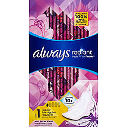 Always Radiant Infinity 30-Count Regular Pad With Wings