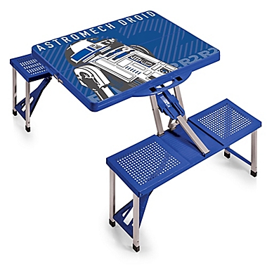 Picnic Time&reg; Star Wars&trade; R2-D2 Picnic Folding Table with Seats in Blue. View a larger version of this product image.
