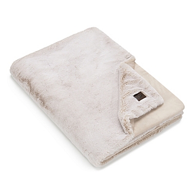 UGG&reg; Dawson Faux Fur Throw Blanket in Oatmeal. View a larger version of this product image.