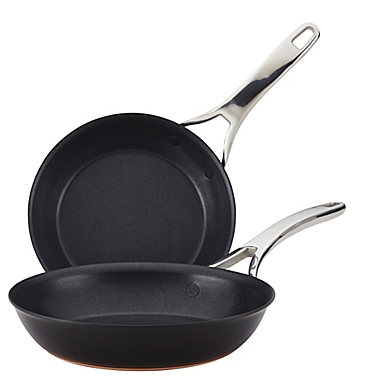 Anolon&reg; Nouvelle Copper Luxe Nonstick Hard-Anodized Skillet Twin Pack. View a larger version of this product image.
