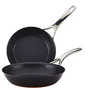 Anolon&reg; Nouvelle Copper Luxe Nonstick Hard-Anodized Skillet Twin Pack in Onyx