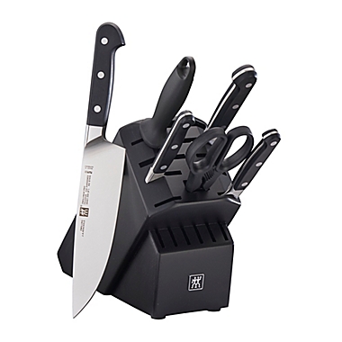 ZWILLING&reg; Pro 7-Piece Rubberwood Knife Block Set in Black/Silver. View a larger version of this product image.