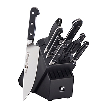 ZWILLING&reg; Pro 10-Piece Rubberwood Knife Block Set in Black/Silver. View a larger version of this product image.