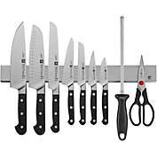 Zwilling Pro Knife Set with Magnetic Bar in Black/Silver
