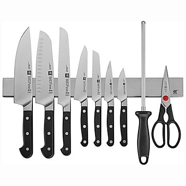 ZWILLING Pro 16-Piece Knife Set with Magnetic Bar in Black/Silver. View a larger version of this product image.