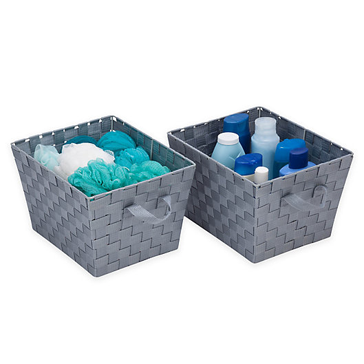 Alternate image 1 for Honey-Can-Do® Task-It Woven Basket in Grey (Set of 2)