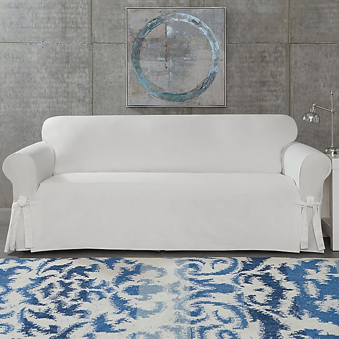 Surefit Cotton Canvas Wrinkle Resistant, Canvas Sofa Slipcovers