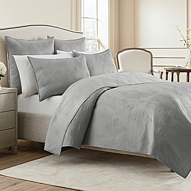 Wamsutta&reg; Bliss Twin Coverlet in Steel Grey. View a larger version of this product image.