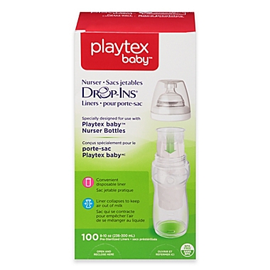 Playtex&reg; Baby Drop-ins&trade; 100-Count Disposable Bottle Liners. View a larger version of this product image.