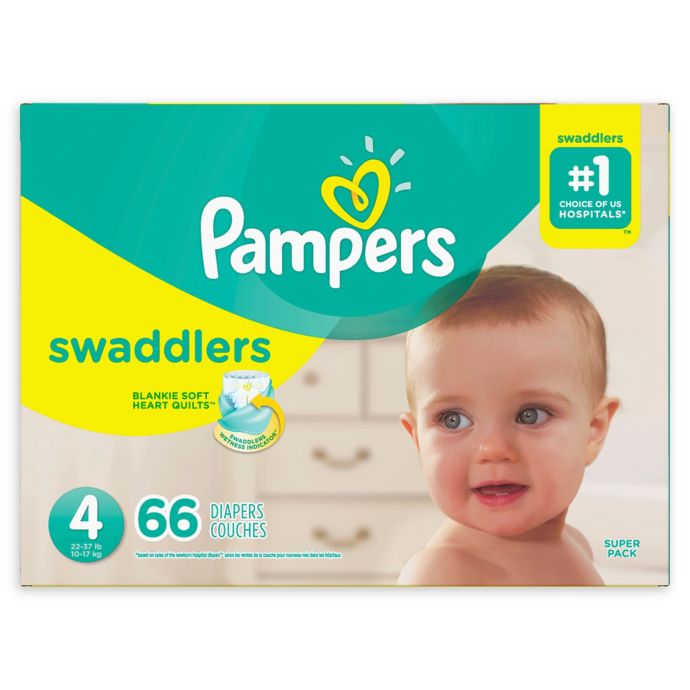 Pampers Swaddlers 66 Count Size 4 Super Pack Diapers Bed Bath Beyond