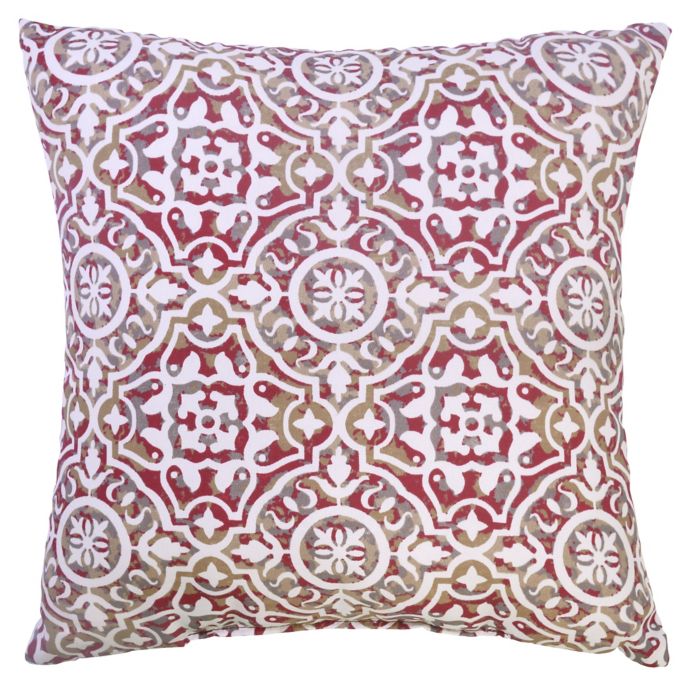 Medallion 20Inch Square Outdoor Throw Pillow in Red Bed Bath & Beyond