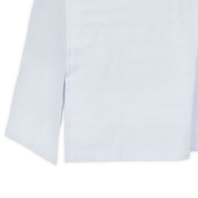 white linen crib skirt