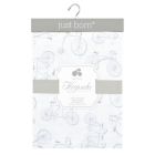 Alternate image 1 for Just Born&reg; Keepsake Bicycle Fitted Portacrib Sheet in Grey/White