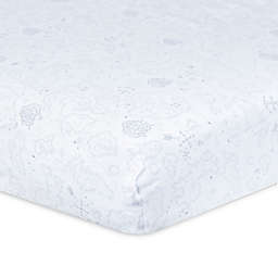 Just Born® Keepsake Map Washed Linen Crib Sheet in Grey/White