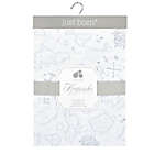 Alternate image 1 for Just Born&reg; Keepsake Map Washed Linen Crib Sheet in Grey/White