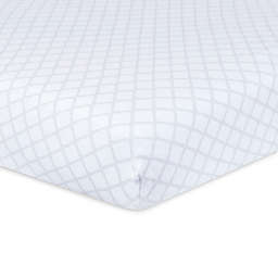 Just Born® Keepsake Trellis Washed Linen Crib Sheet in Grey/White