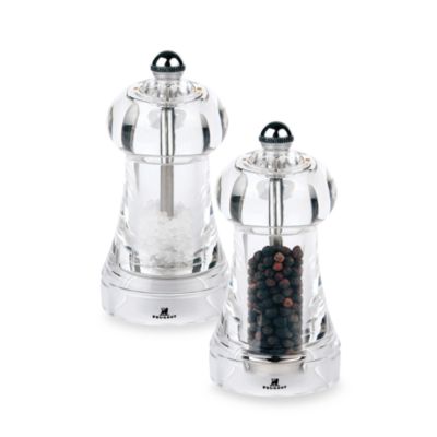 clear salt and pepper mills