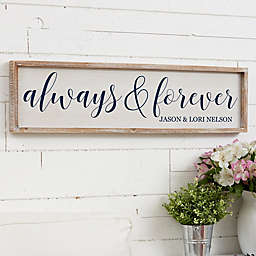 Always & Forever 30-Inch x 8-Inch Barnwood Frame Wall Art