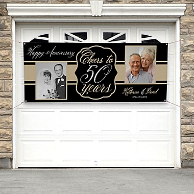 Cheers To Then & Now Anniversary Photo Banner. View a larger version of this product image.