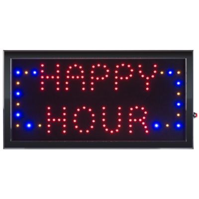 Nottingham Home Happy Hour LED Neon Animated 10-Inch x 19-Inch Sign
