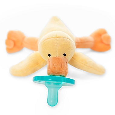 WubbaNub&trade; Size 0-6M Baby Duck Infant Pacifier in Orange/Yellow. View a larger version of this product image.