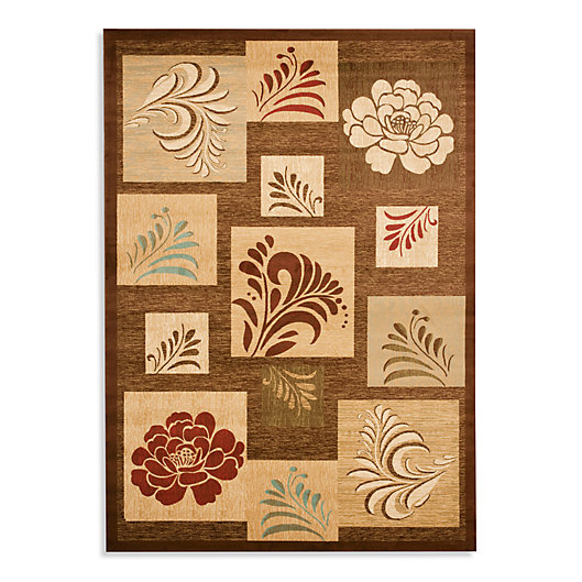 Alternate image 1 for Safavieh Lyndhurst Flower and Leaf Motif 5-Foot 3-Inch x 7-Foot 6-Inch Room Size Rug in Brown