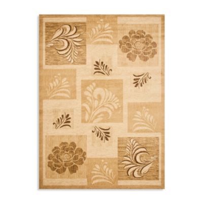 Safavieh Lyndhurst Flower and Leaf Motif 5-Foot 3-Inch x 7-Foot 6-Inch Room Size Rug in Ivory