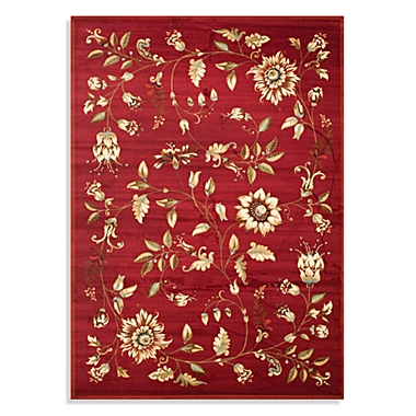Safavieh Lyndhurst Flower and Vine 5-Foot 3-Inch x 7-Foot 6-Inch Room Size Rug in Red. View a larger version of this product image.