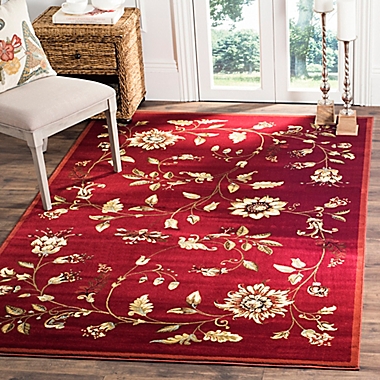 Safavieh Lyndhurst Flower and Vine 5-Foot 3-Inch x 7-Foot 6-Inch Room Size Rug in Red. View a larger version of this product image.