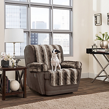Smart Fit 3-Piece Faux Fur Recliner Cover in Brown Ombre. View a larger version of this product image.