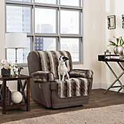 Smart Fit 3-Piece Faux Fur Recliner Cover in Brown Ombre
