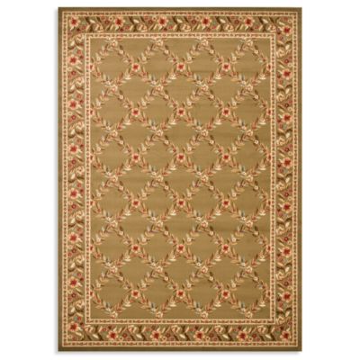 Safavieh Lyndhurst Flower and Vine 5-Foot 3-Inch x 7-Foot 6-Inch Room Size Rug in Green