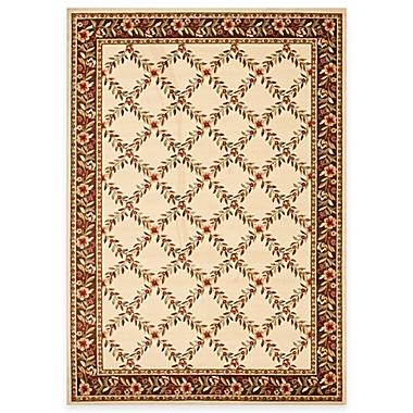 Safavieh Lyndhurst Flower and Vine 5&#39;3&quot; x 7&#39;6&quot; Room Size Rug in Ivory. View a larger version of this product image.