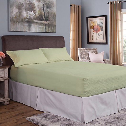 Alternate image 1 for Bed Tite® Cotton Flannel 150-Thread Count King Sheet Set in Sage