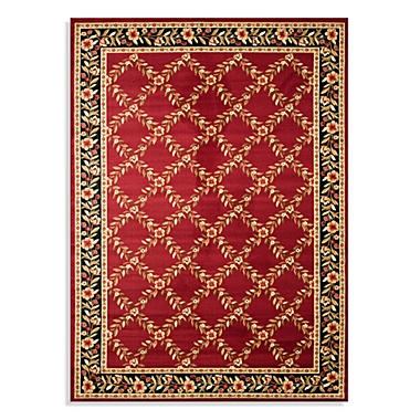 Safavieh Lyndhurst Flower and Vine 8-Foot x 11-Foot Room Size Rug in Red. View a larger version of this product image.