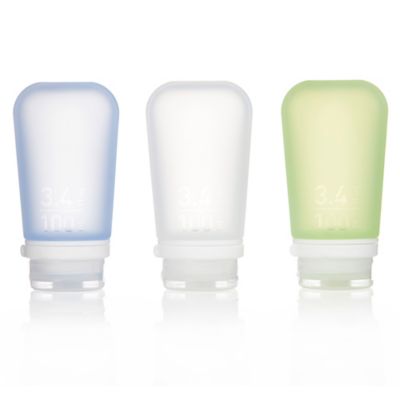 GoToob+ 3-Pack Squeezable Travel Bottle with Locking Cap in Clear/Green/Blue