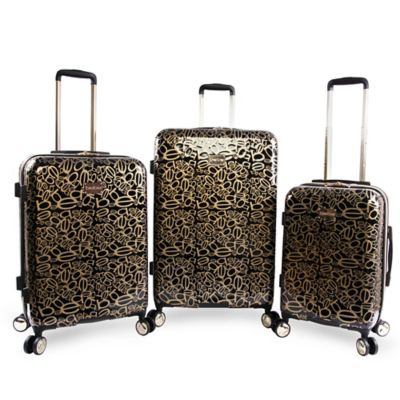 Bebe Annabelle 3 Piece Hardside Spinner Luggage In Black Gold From Bed Bath Beyond Accuweather Shop