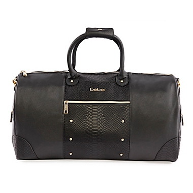 bebe Ellisa 21-Inch Weekend Travel Bag in Black/Gold. View a larger version of this product image.