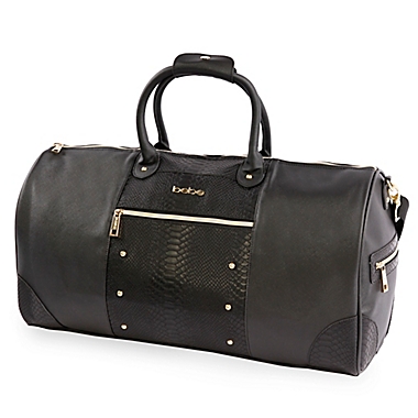 bebe Ellisa 21-Inch Weekend Travel Bag in Black/Gold. View a larger version of this product image.