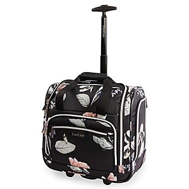 Bebe Valentina 16.5-Inch Softside Wheeled Underseat Luggage in Black. View a larger version of this product image.