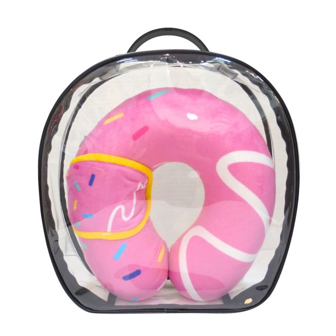 Under One Sky Donut Neck Pillow Eye Mask Set In Pink Bed Bath