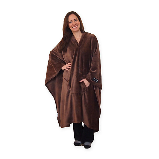 Alternate image 1 for THROWBEE by Kona Benellie® Luxury Throw Blanket/Poncho in Brown